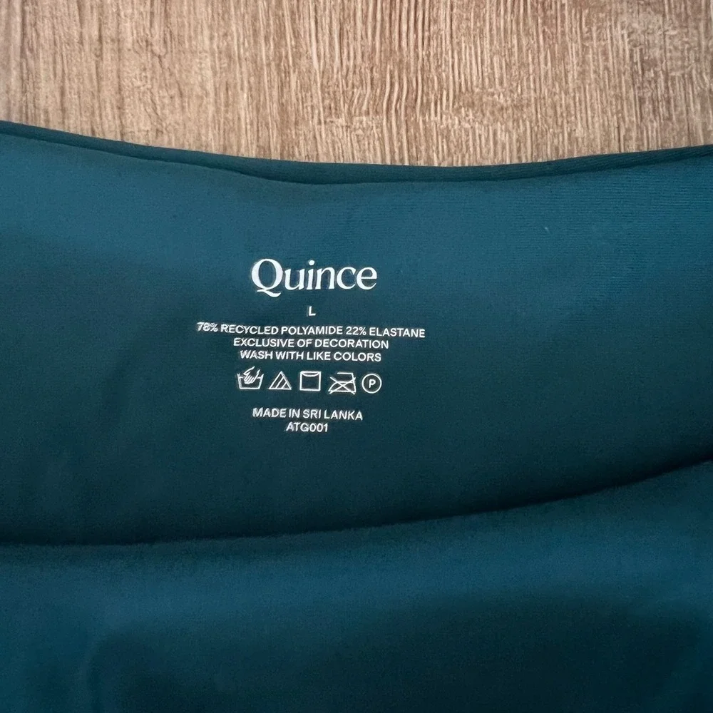 Quince Italian Adjustable Side Tie Bikini Bottom Large Teal Blue Swim Vacation